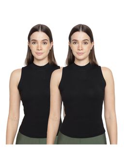 La Intimo - Women Black Bold Babe Camisoles (Pack of 2)