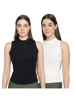 La Intimo - Women Black and White Bold Babe Camisoles (Pack of 2)