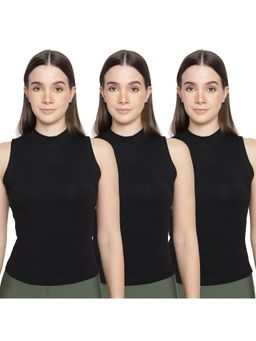 La Intimo - Women Black Bold Babe Camisoles (Pack of 3)