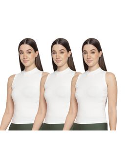 La Intimo - Women White Bold Babe Camisoles (Pack of 3)