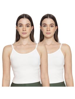 La Intimo - Women White Forever Beauty Camisoles (Pack of 2)
