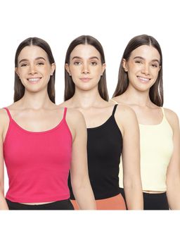 La Intimo - Women Multi-Color Forever Beauty Camisoles (Pack of 3)