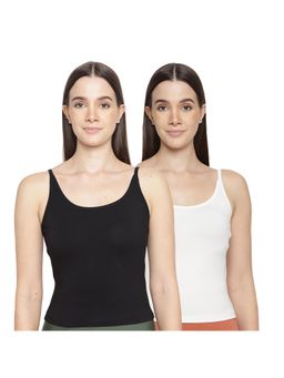 La Intimo - Women Black and White Timeless Style Camisoles (Pack of 2)