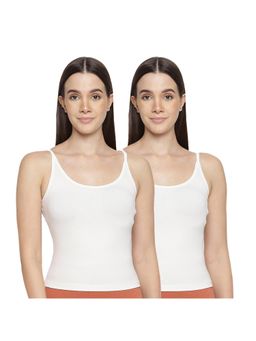 La Intimo - Women White Timeless Style Camisoles (Pack of 2)