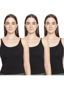 La Intimo - Women Black Timeless Style Camisoles (Pack of 3)