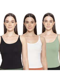 La Intimo - Women Multi-Color Timeless Style Camisoles (Pack of 3)