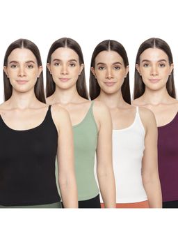 La Intimo - Women Multi-Color Timeless Style Camisoles (Pack of 4)
