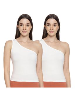 La Intimo - Women White Eased Elegance Camisoles (Pack of 2)