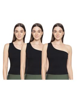 La Intimo - Women Black Eased Elegance Camisoles (Pack of 3)