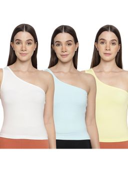 La Intimo - Women Multi-Color Eased Elegance Camisoles (Pack of 3)