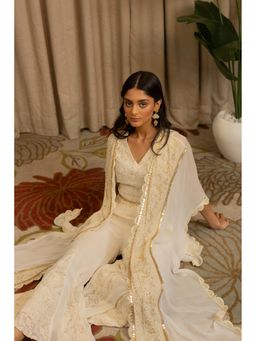 VANSHIKA AGARWAL LABEL - Women Beige Reva Co-Ord Set