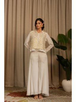 VANSHIKA AGARWAL LABEL - Women White Moon Co-Ord Set