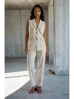 VANSHIKA AGARWAL LABEL - Women Beige Tess Co-Ord Set