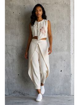 VANSHIKA AGARWAL LABEL - Women Beige Oster Co-Ord Set