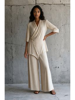 VANSHIKA AGARWAL LABEL - Women Beige Julia Co-Ord Set