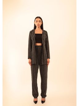 VANSHIKA AGARWAL LABEL - Women Black Brooke Co-Ord Set