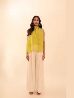 VANSHIKA AGARWAL LABEL - Women Yellow Nora Top with Pant and Inner