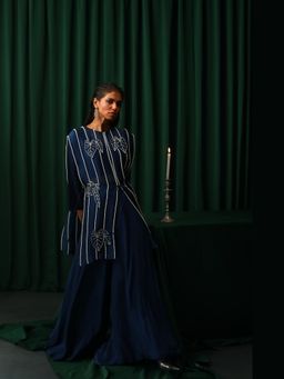 VANSHIKA AGARWAL LABEL - Women Blue Anthea Co-Ord Set