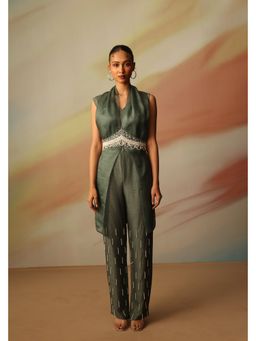 VANSHIKA AGARWAL LABEL - Women Green Isora Co-Ord Set