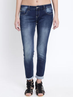 CRIMSOUNE CLUB - Women Blue Solid Jeans