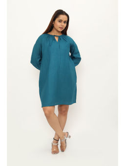 dhaaga - Blue Loma Solid Dress
