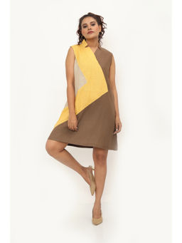 dhaaga - Brown Melrose Colorblock Dress