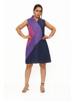 dhaaga - Blue Melrose Colorblock Dress