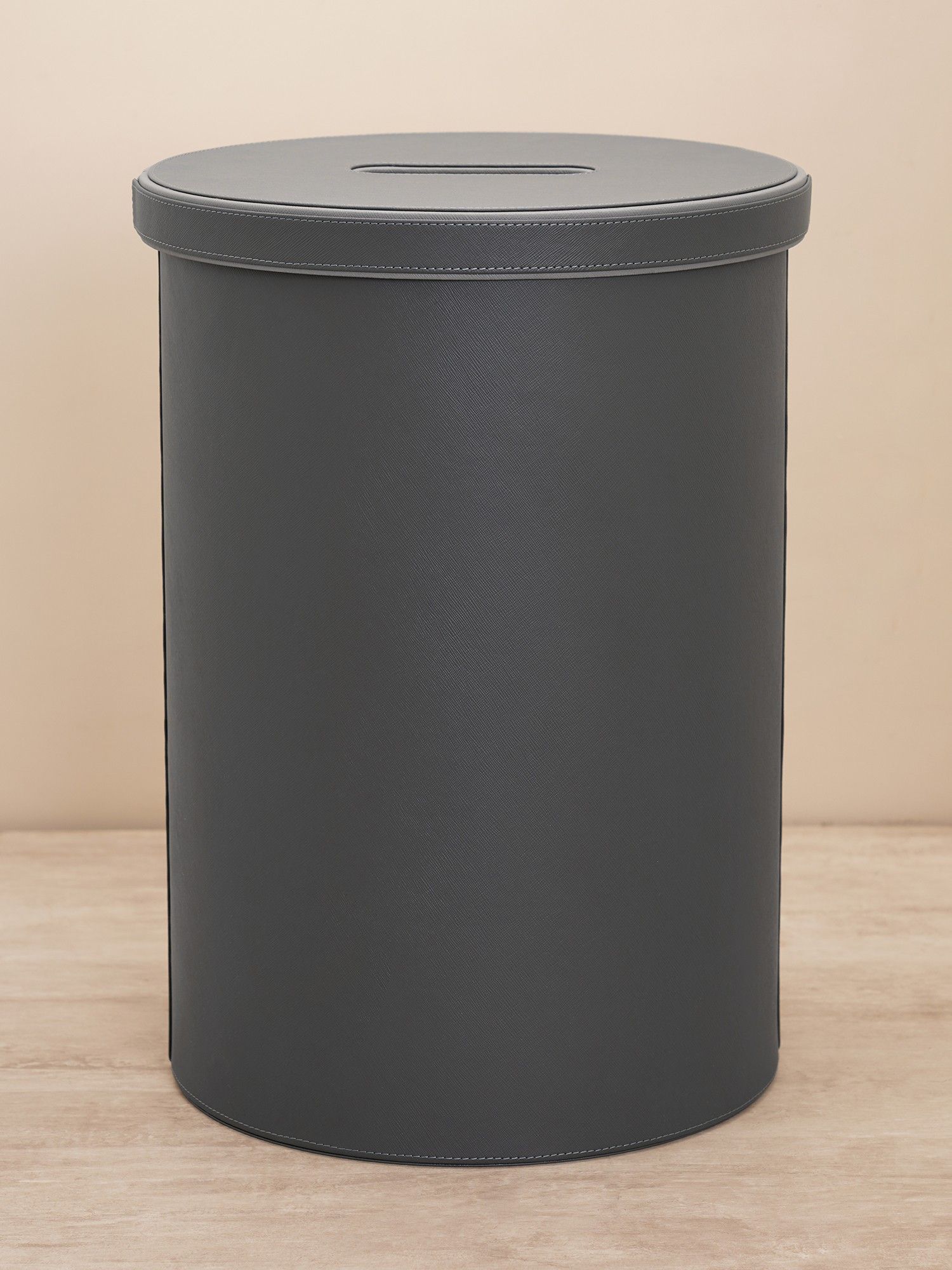 Buy Pure Home + Living Black Faux Leather Laundry Bin Online
