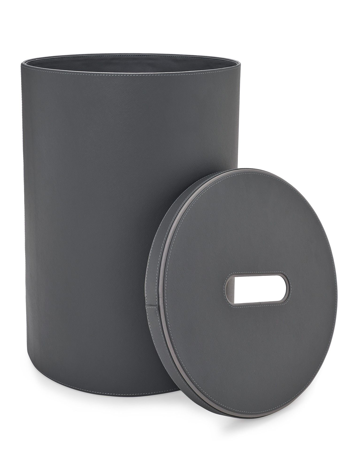 Buy Pure Home + Living Black Faux Leather Laundry Bin Online
