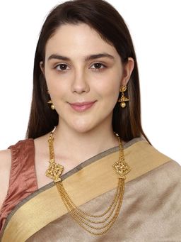 Anika's Creations - Anika's Creation Exclusive Golden Haram Style Jewellery Set