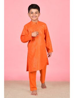 The Cotton Staple - Orange Kurta Set (Set of 2)