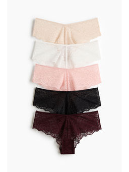 H&M - Women Red 5-Pack Lace Hipster Briefs