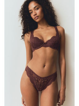 H&M - Women Brown 2-Pack Lace Brazilian Briefs
