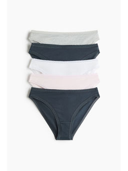H&M - Women Blue 5-Pack Cotton Briefs