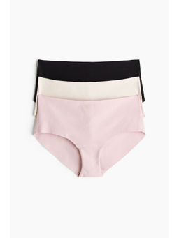 H&M - Women Pink 3-Pack Invisible Cotton Hipster Briefs