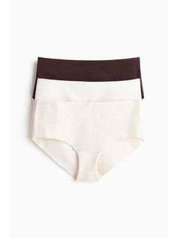 H&M - Women Brown 3-Pack Invisible Cotton Hipster Briefs