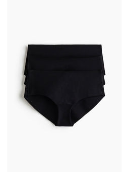 H&M - Women Black 3-Pack Invisible Cotton Hipster Briefs