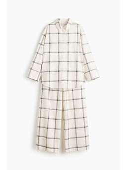H&M - Women White Checked Cotton Sateen Pyjamas