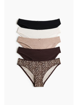 H&M - Women Beige 5-Pack Cotton Bikini Briefs