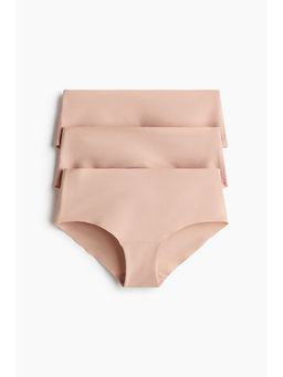 H&M - Women Beige 3-Pack Invisible Hipster Briefs