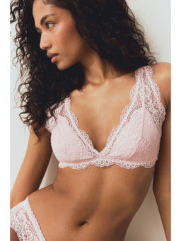 H&M - Women Pink Padded Soft Lace Bra
