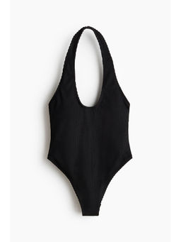 H&M - Women Black Padded-Cup High Leg Swimsuit