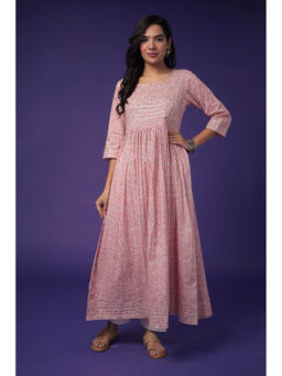 Zari Jaipur - Unstitched Salwar Suit- Pink ( Set of 3)