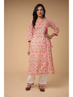Zari Jaipur - Unstitched Salwar Suit- Cream ( Set of 2)
