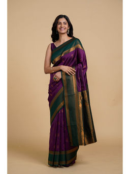 SAAKI - Desi Drapes Purple Saree with Motif