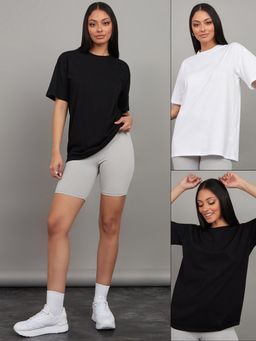 Styli - Women Short Sleeves Oversized Longline T-Shirts (Pack of 2)