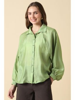 Allen Solly - Women Green Solid Long Sleeves Shirt