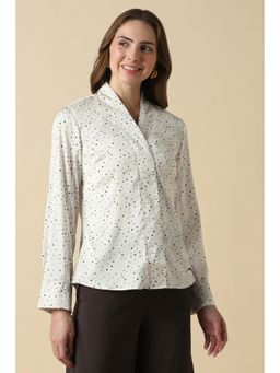 Allen Solly - Women White Dots Long Sleeves Shirt
