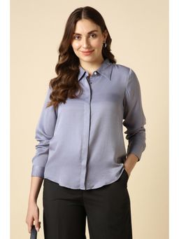 Allen Solly - Women Lilac Solid Long Sleeves Shirt
