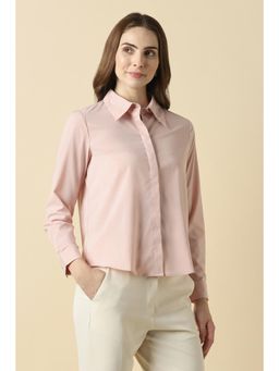 Allen Solly - Women Pink Solid Long Sleeves Shirt